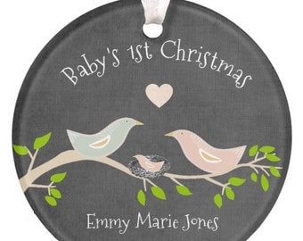 Personalized Baby Christmas Ornament, Baby Gift, 1st Christmas Ornament, Christmas Ornament, Baby Feet Ornament, Baby Shower Gift, RyElle