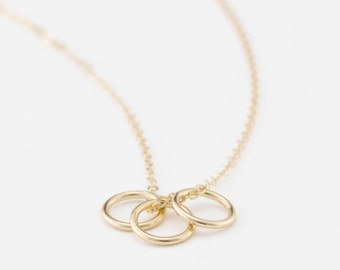 Friendship Necklace, Family, Love... Perfect Gift for Her • Dainty Ring Necklace in 14k Gold Filled, Sterling Silver and Rose Gold
