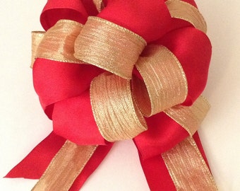 Red Christmas Bow - Gift Topper Bow - Christmas Bow - Valentine's Day Bow - Red Bow - Gift Bow - Holiday Bow