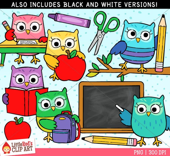 Back To School Owls Clip Art