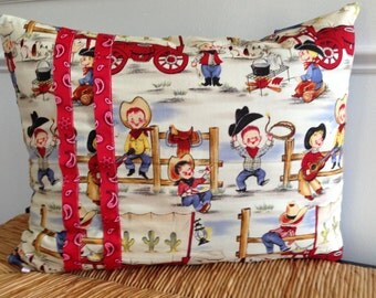 Boy Pillow Cover 16 x 20 inch Pillow Cover Cowboy Pillow Cover Little Cowboy Pillow Cover Western Pillow Cover Blue Pillow Cover
