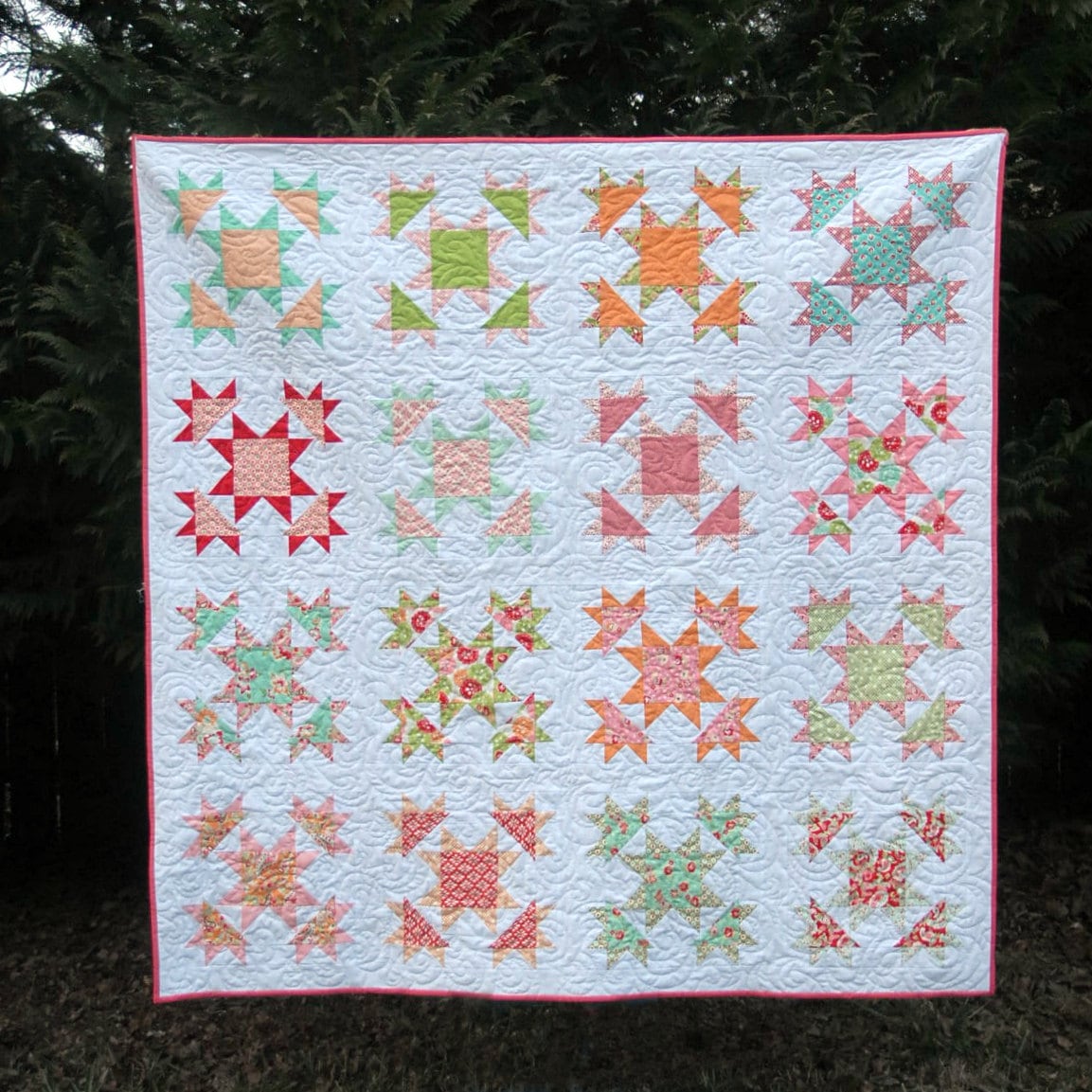 Vintage Star printed quilt pattern a layer by MeadowMistDesigns