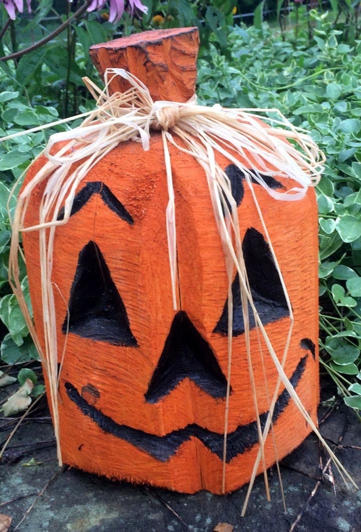 Jack-O-Lantern Pumpkin Chainsaw Carved by KathysKountry on Etsy