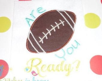 Are Your Ready Embroidery Football Applique Design