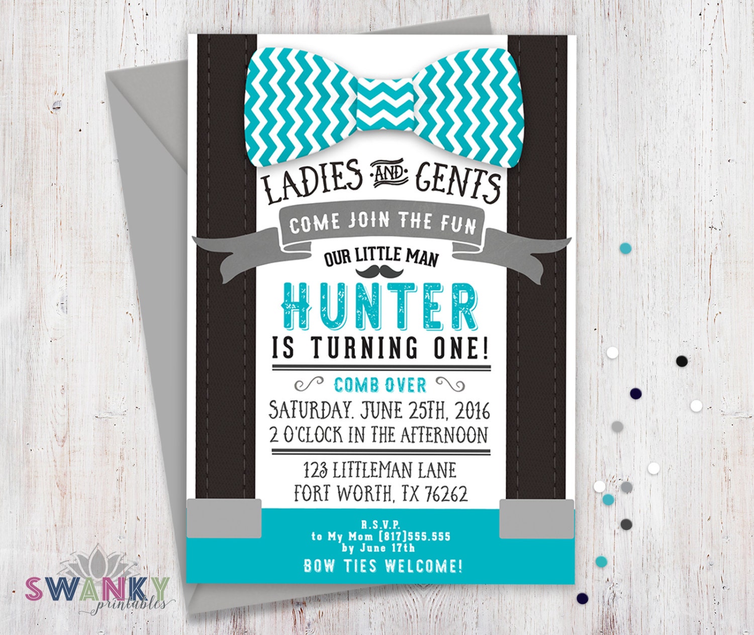 Little Man First Birthday Invitations 6