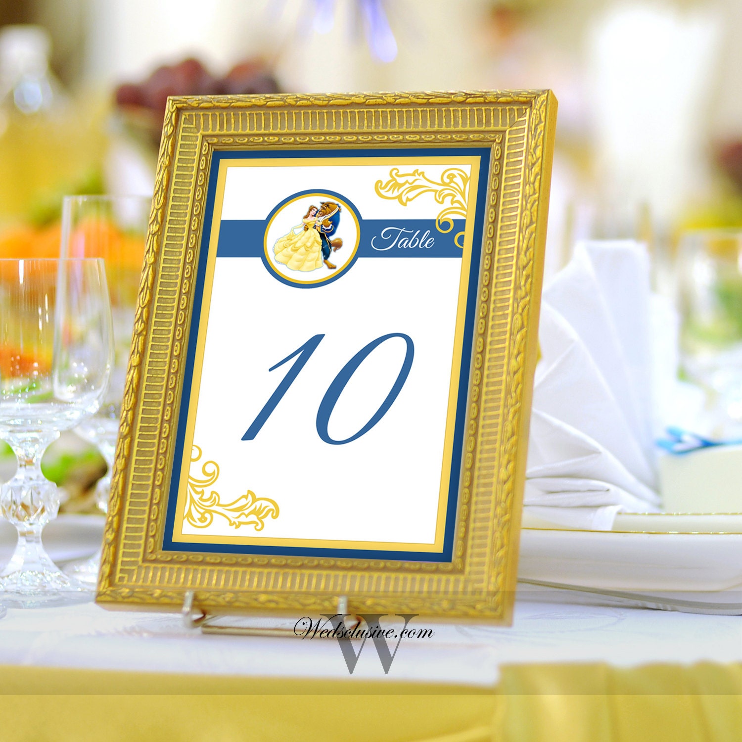 beauty and the beast table numbers disney wedding table