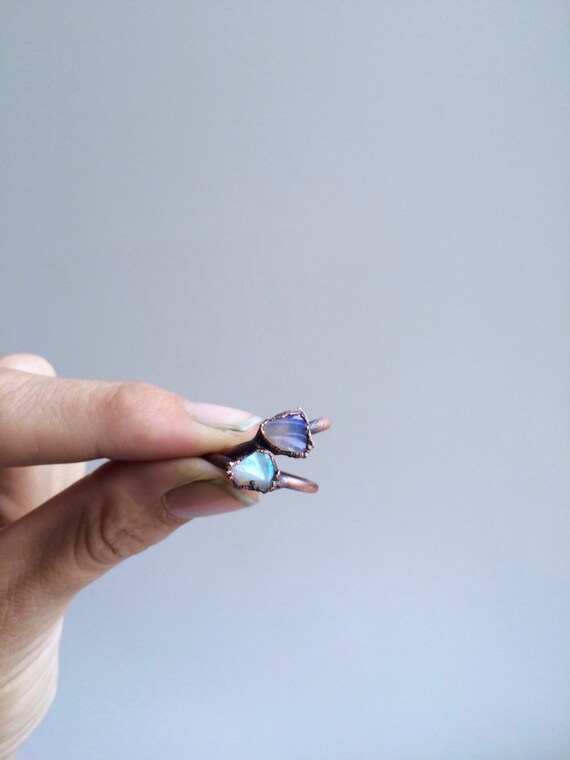 Raw opal ring Rough opal stacking ring Rough opal jewelry