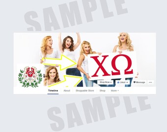 Chi Omega Custom Facebook Timeline Cover for Personal Account or Chapter's Facebook page.
