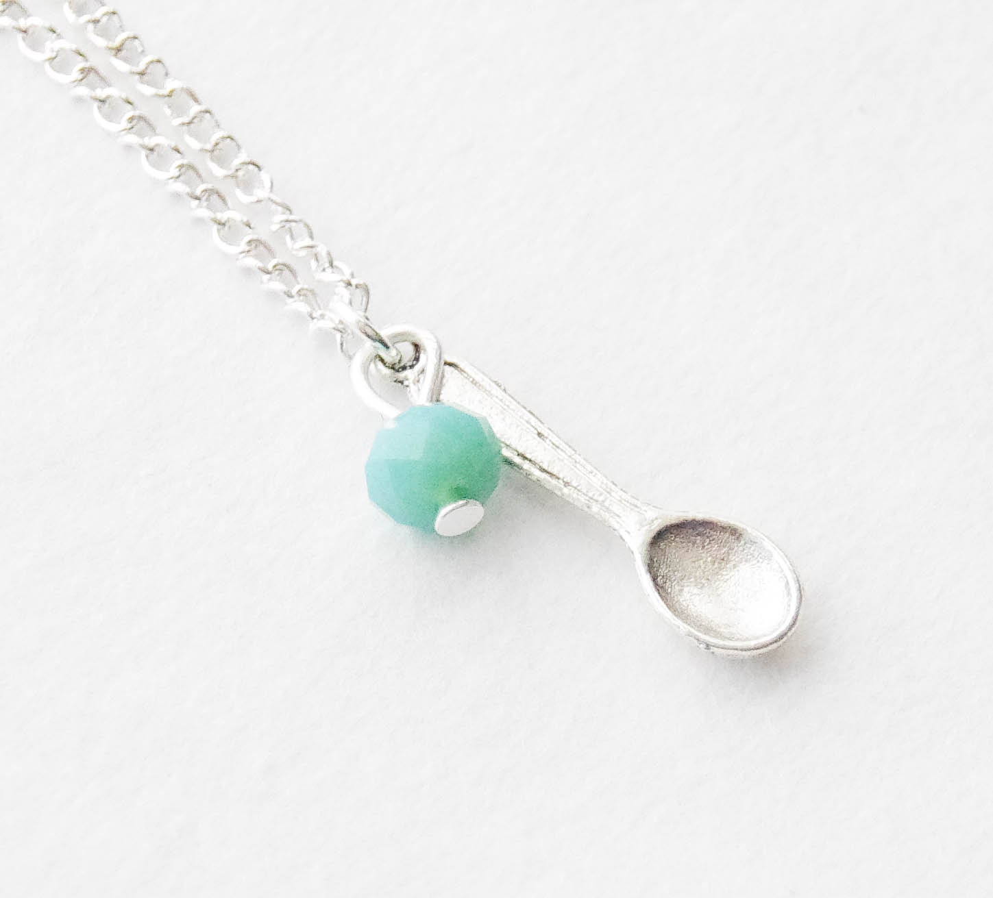 Tiny Spoon necklace Silver Spoon Necklace Spoon Charm Necklace