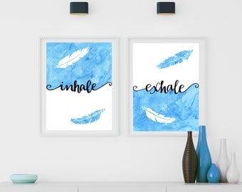 Yoga Wall Art breathe sign | etsy Yoga Wall Art breathe sign | etsy
