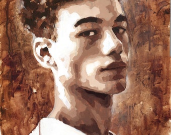  Curly  hair  painting  Etsy