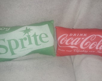 coca cola / sprite t shirt pillow