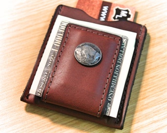 Buffalo Nickel money clip wallet, personalized wallet, monogrammed wallet, Initials Engraved Free