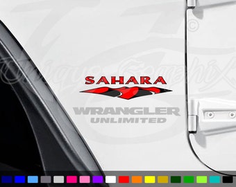 Jeep Sahara Fender Decals 2 colors 1 pair