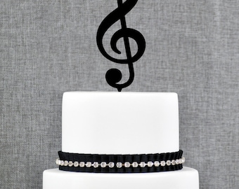 Music Note Wedding Cake Topper, Music Cake Topper, Music Wedding Theme, Custom Colors- (T190)