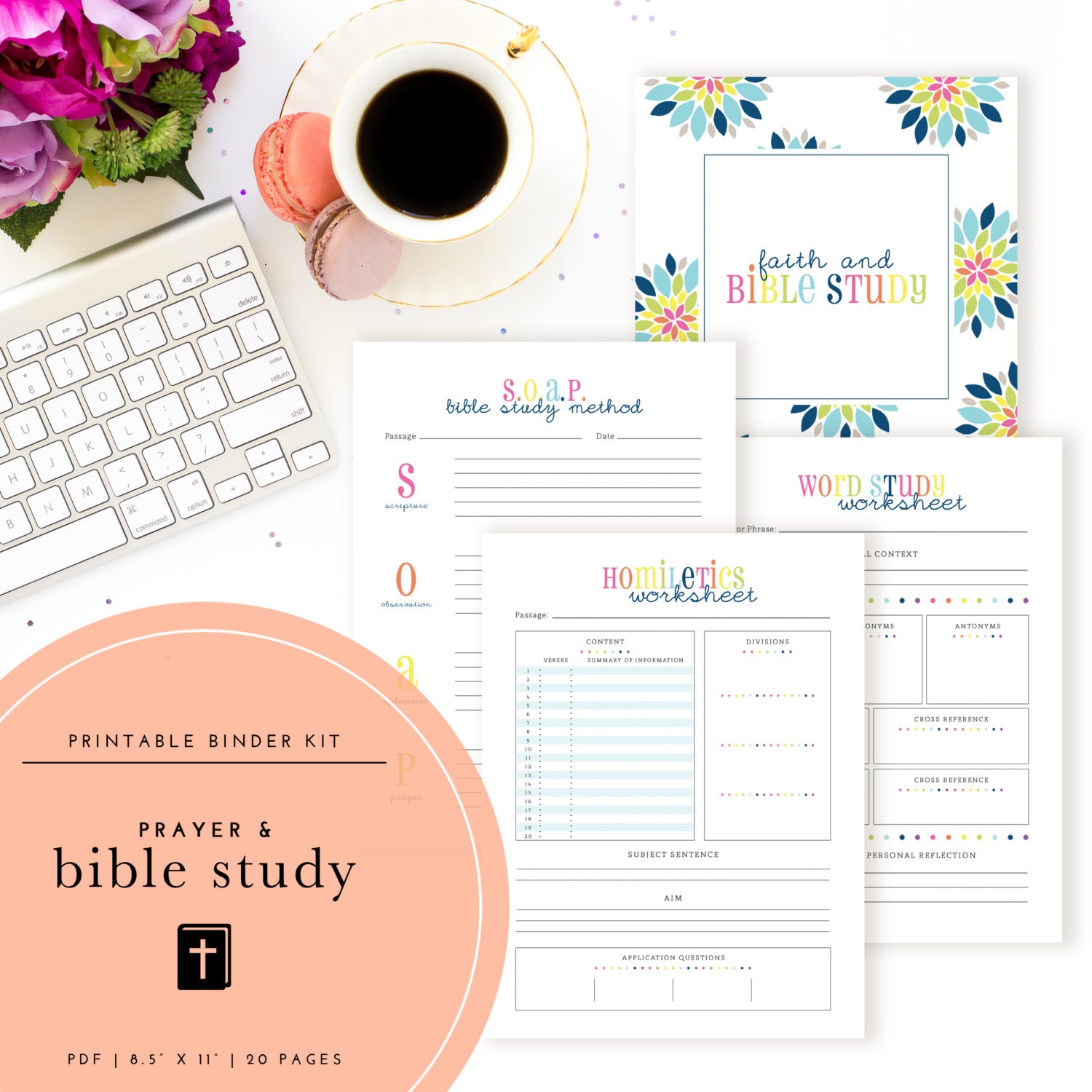 Faith Prayer &amp; Bible Study Binder Kit A Printable PDF