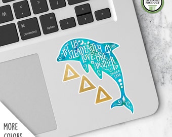 Delta Delta Delta | Small Dolphin Tri-Delta Decal | Sorority Big Little Reveal Gift | Official Licensed Product | DDD-SD