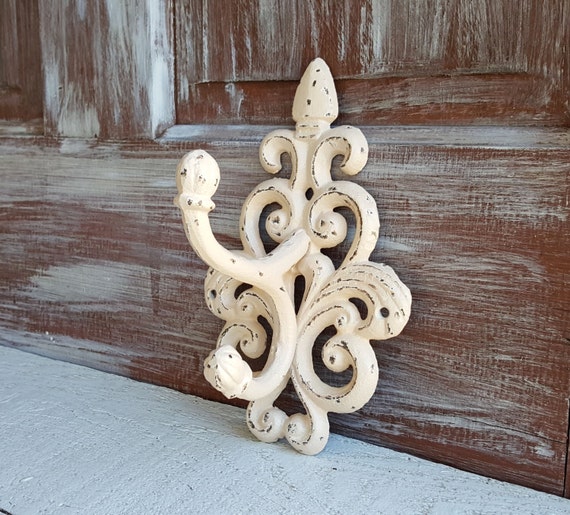 Beige Ivory Wall Hook Large Decorative Towel Hook Entryway