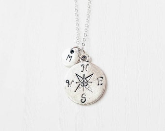 Personalised Compass Necklace | Wanderlust | BFF | Best Friends | BFF Necklace | Jewelry | Jewellery | Sisters | Besties