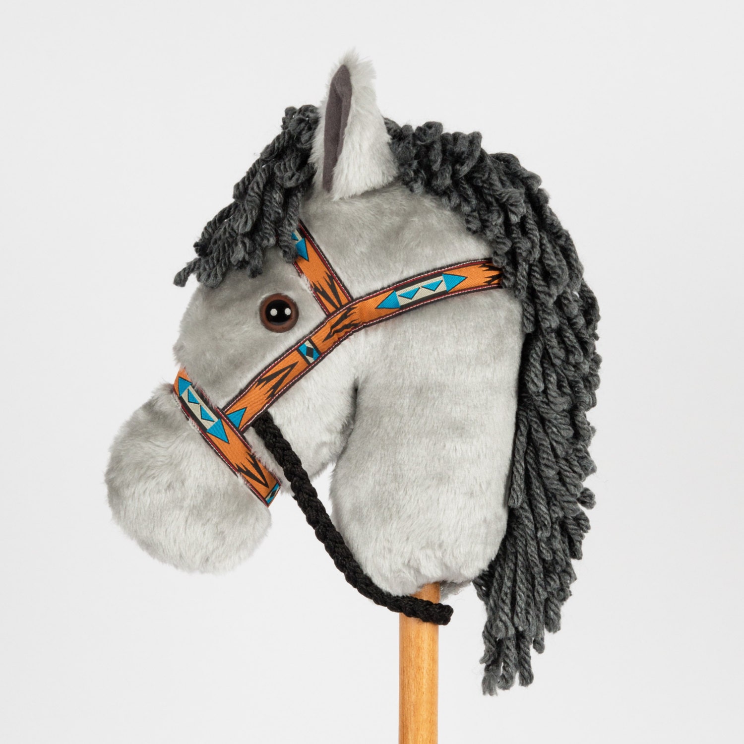 Gray Stick Horse Stick Pony Hobby Horse