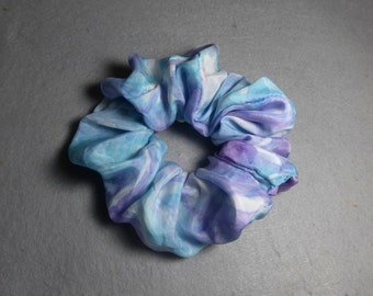 WHITE MIX BLACK SILK SCRUNCHIE 410891 main image 1