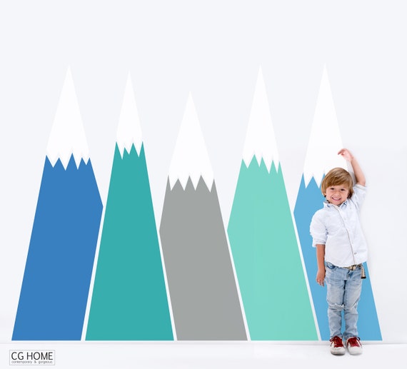 headboard MOUNTAIN view Snow mountain for kids big wall