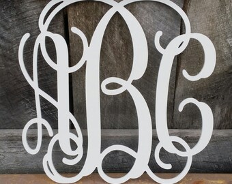 24" Painted Wooden Monogram - Monogram Door Hanger - Nursery Wall Hanging - Wedding Monogram - Monogram Gift