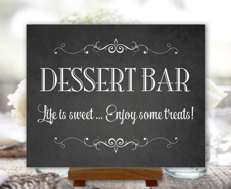 Dessert Bar Sign Chalkboard Wedding Party by PrintablePixels