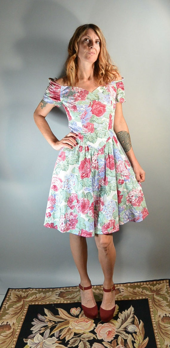 80s flower dress