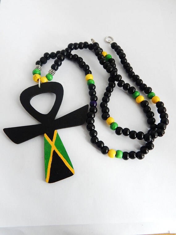 Jamaican Necklace Mens Jamaica Jewelry Black Yellow Green