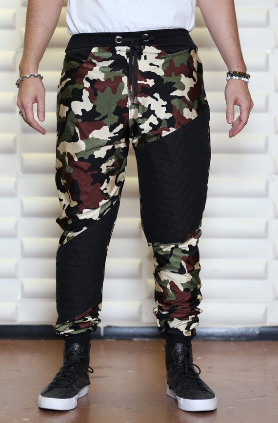black camo trousers