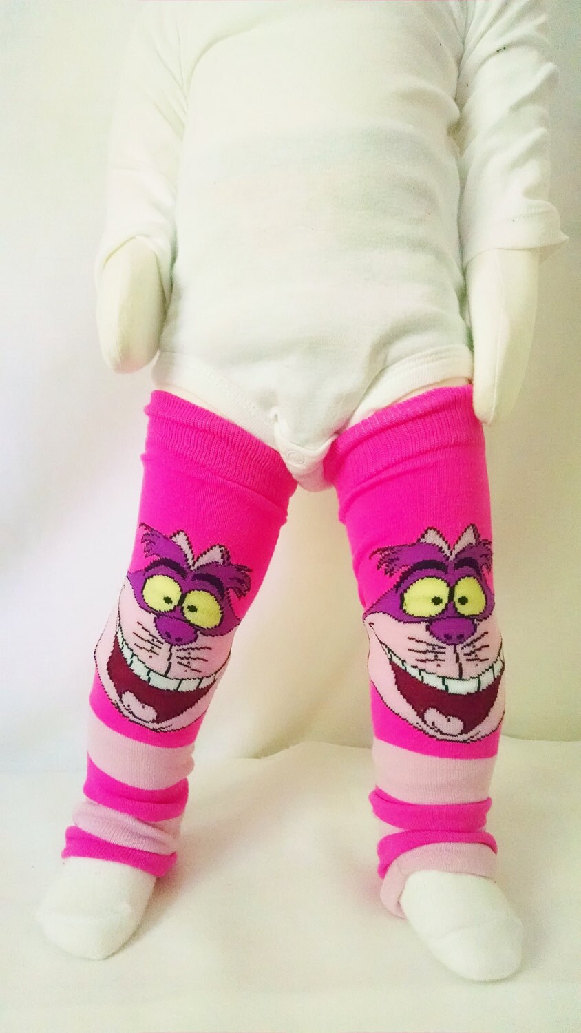 Cheshire Cat leg warmers for baby toddler or child Alice in