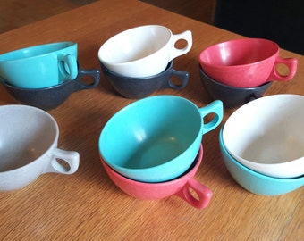 Assortment of Vintage Branchell Melmac Coffee/Tea Cups by Kaye LaMoyne