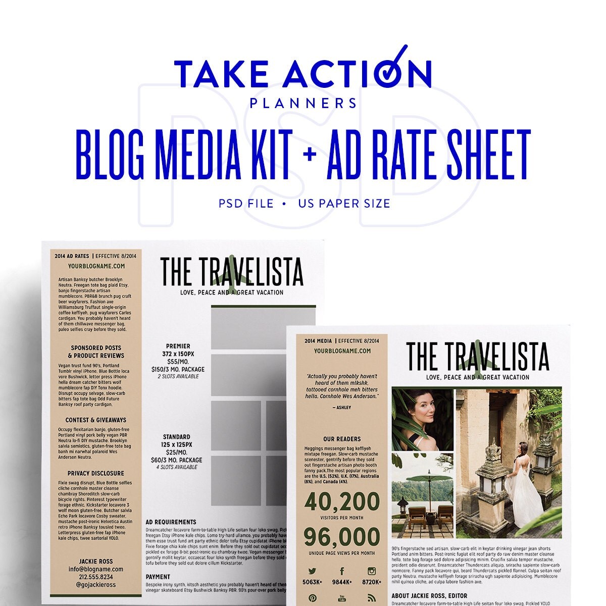 Blog Media Kit Ad Rate Sheet