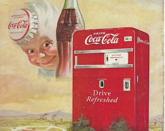 Coca cola sprite boy & 1950's magazine advertisment