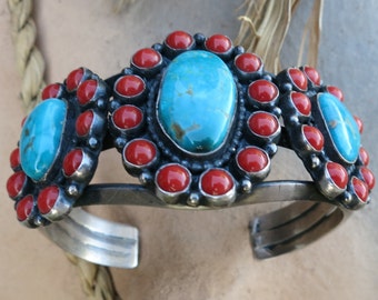 COLORFUL NAVAJO PENDANT by Bea Tom Turquoise by backattheranchaz