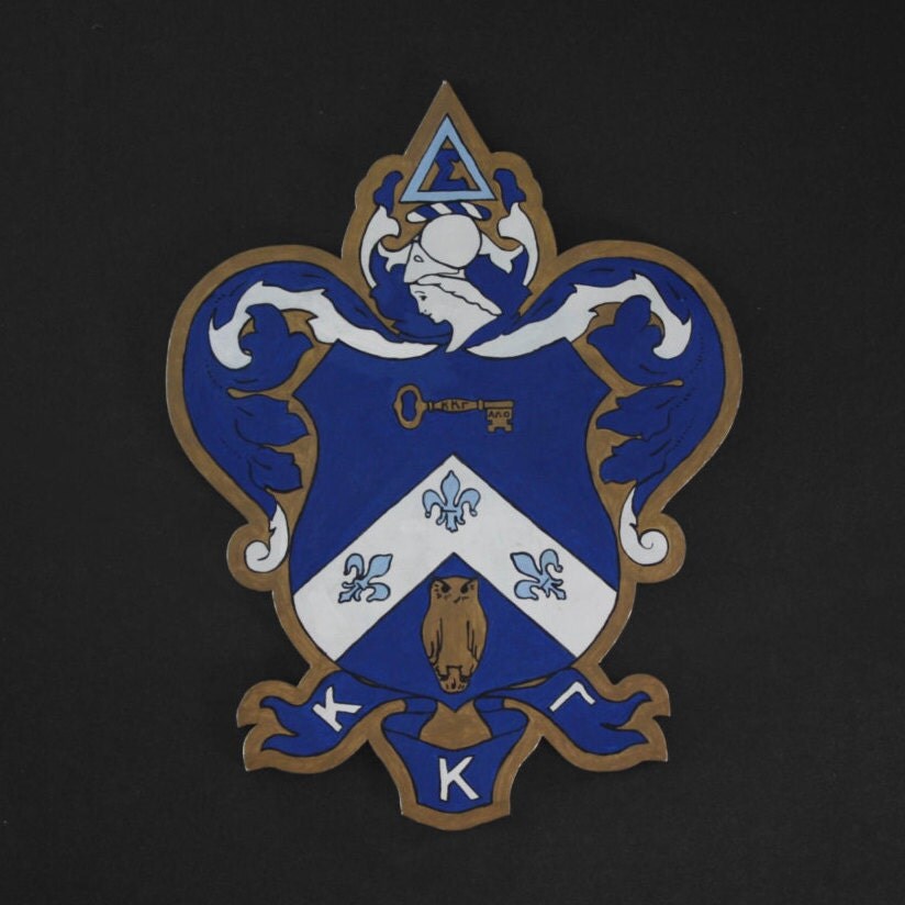 Kappa Kappa Gamma KKG sorority crest 10 x 8 gold
