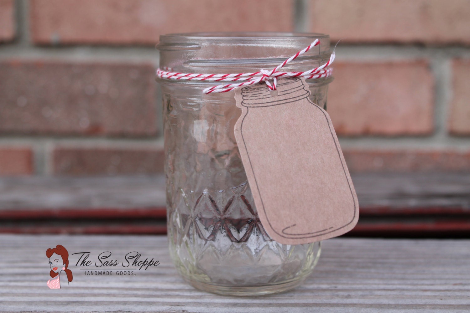 Blank Mason Jar Shaped Favor Tag for Rustic Vintage or