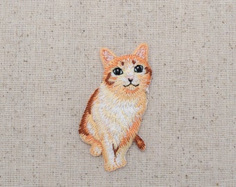 Orange Tabby Cat - Kitten - Embroidered Patch - Iron on Applique - 1517273-A