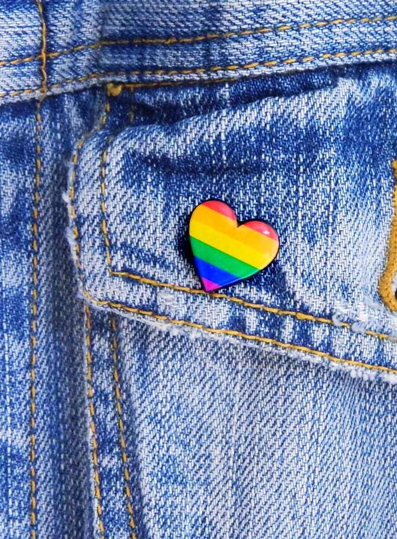 Rainbow Heart Pin Gay Pride Brooch Rainbow Gay Pride Pin Lgbt