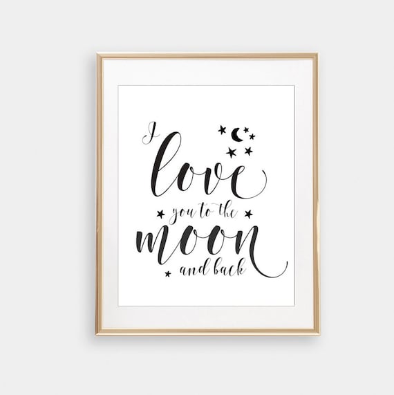 Je t'aime jusqu'à la lune et retour garçon chambre mur