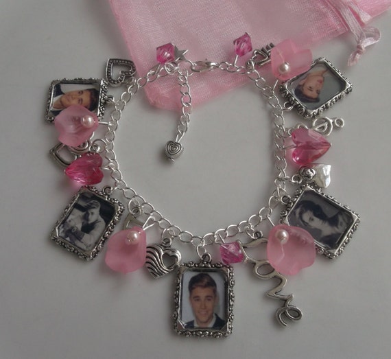 Justin Bieber bracelet photo charm bracelet by TeresasJewelleryBox