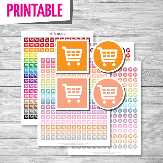 Shopping Cart Stickers Printable Shopping Stickers Shopping