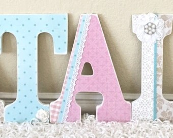 Custom Nursery Letters Baby Girl Nursery Decor by TheRuggedPearl