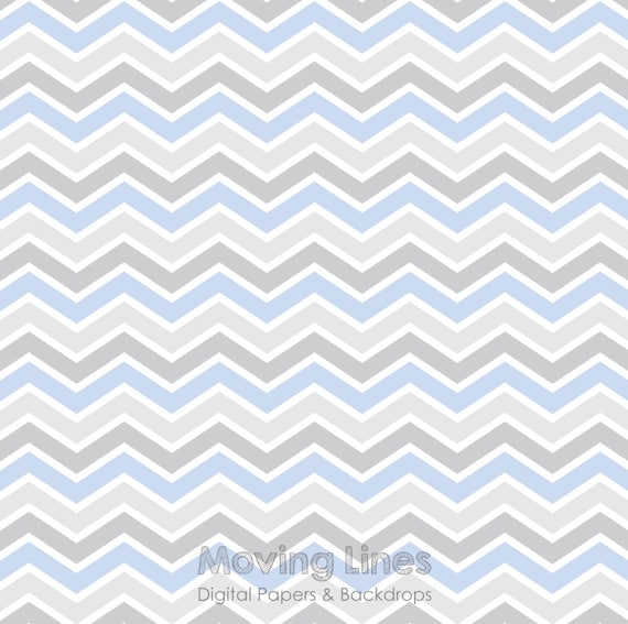 Gray Blue Chevron Digital Backdrop Newborn Baby Boy Birthday