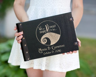 Nightmare Before Christmas, Jack and Sally, Tim Burton, Jack Skellington, Skellington, Corpse Bride, Halloween, Wedding Guest Book, Wedding