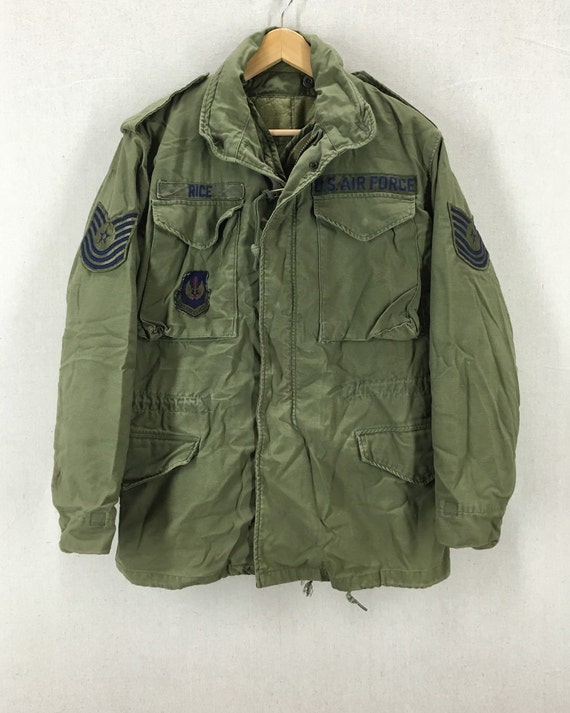 Vintage USAF Air Force M-65 Field Jacket W/ Awesome Patches Sz