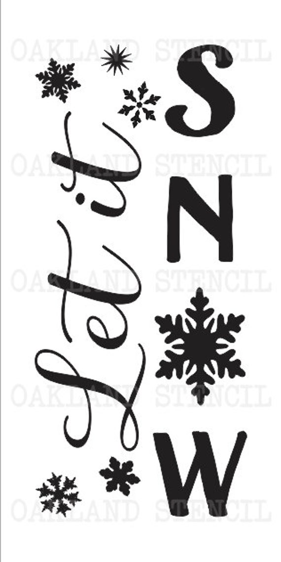 Download Christmas/Winter STENCILLet it Snoww/snowflakes Four sizes