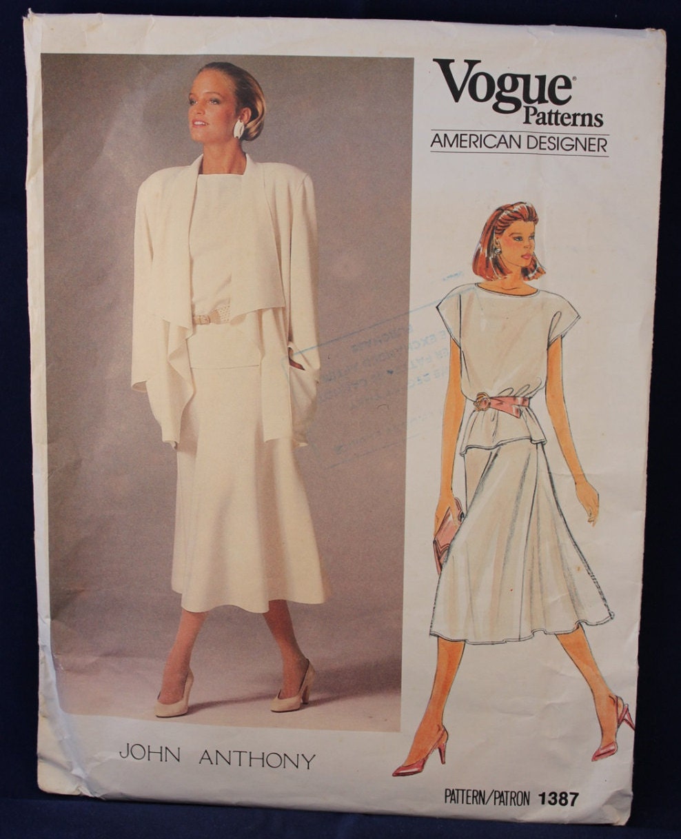 Vogue Designer Sewing Pattern for a Women's Top Skirt
