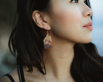 Raw Mookaite Jasper Stone Earrings